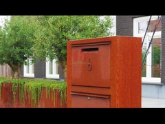 Caixa de cartas de metal Corten Caixa de correio de escultura de aço para jardim para espaços externos